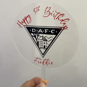 Acrylic cake topper dafc fc football