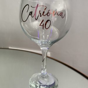 Gin glass with name and age