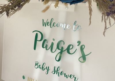 Baby shower sign